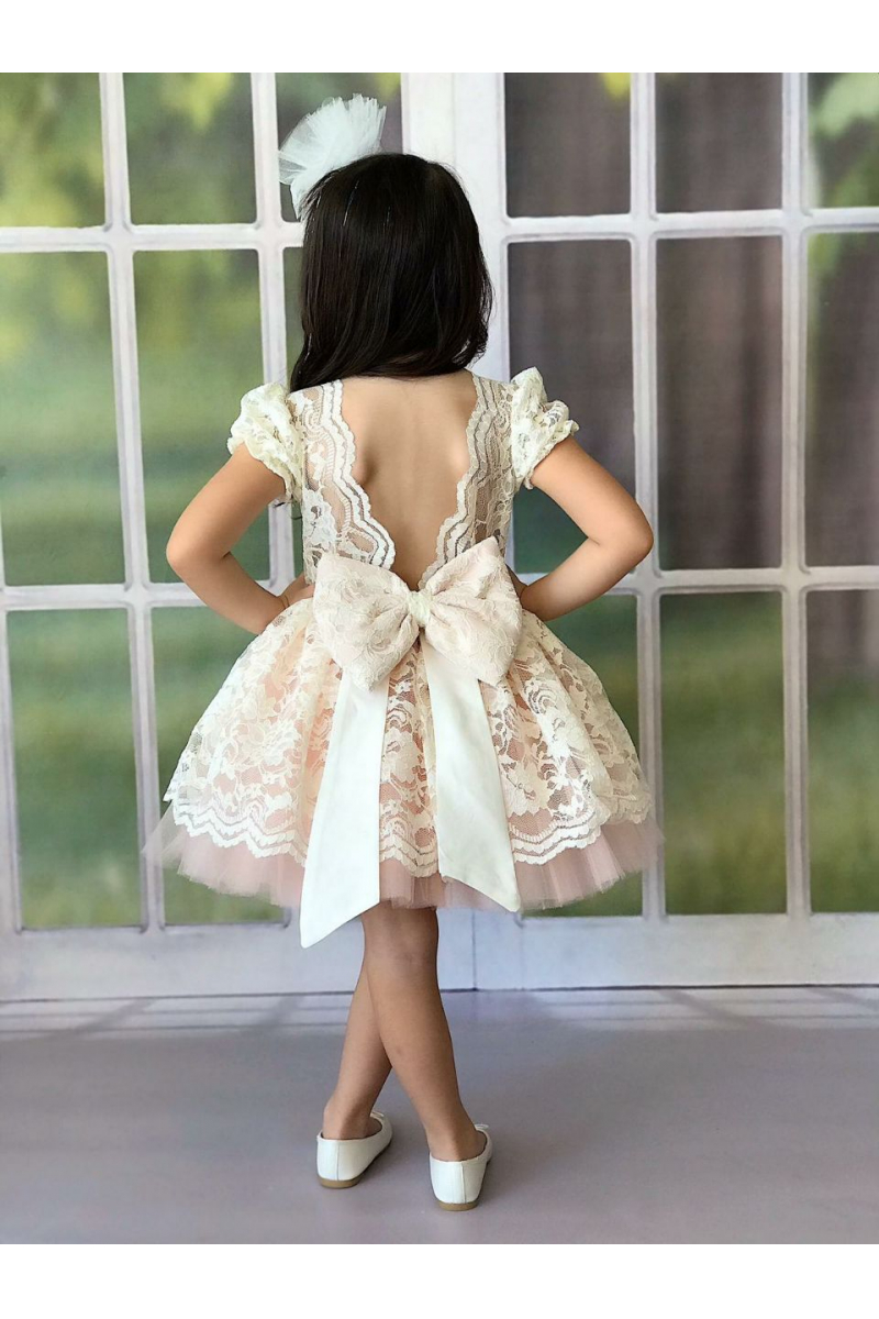 فستان بناتي قصير - بتصميم مميز